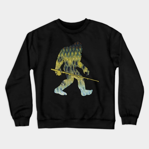 Bigfoot Bass Fishing Crewneck Sweatshirt by  The best hard hat stickers 